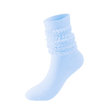 跨境外貿襪子女式長筒休閑襪柔軟堆疊襪彈力襪及膝加厚泡泡襪批發