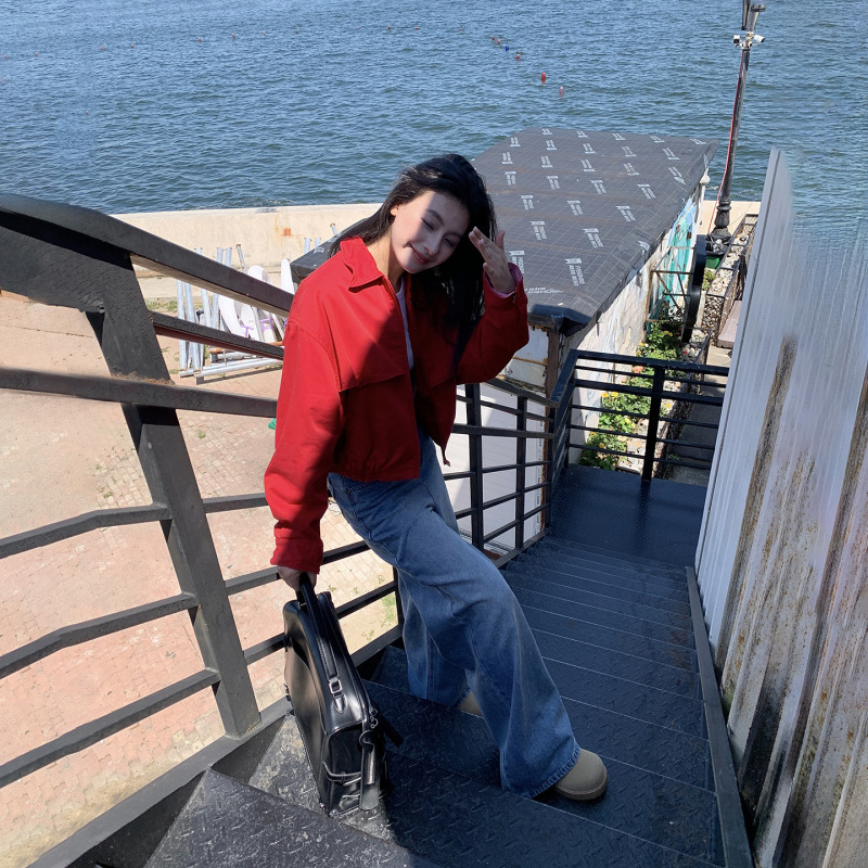 YKK秋季新款女装直筒牛仔裤女2025年修身显瘦高腰宽松窄款阔腿裤|undefined