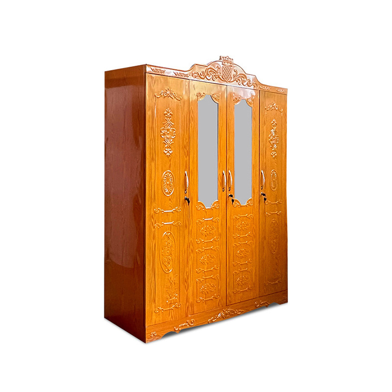 Amazon Hot Sale Presione armario de acero ropa doméstica cama armario de almacenamiento impreso armario de dormitorio armario