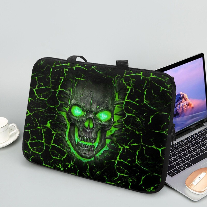 2024 Satchel Laptop Bag Liner Bag Art Skull MacBook Apple iPad Multi-size