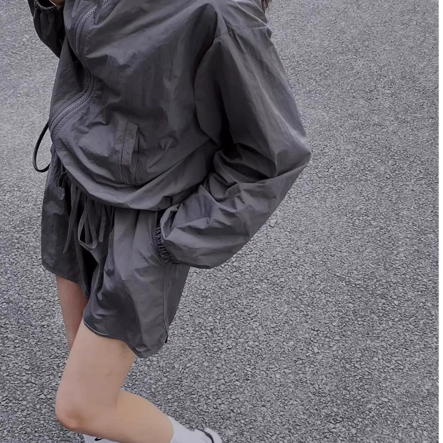 Spring jacket, light and thin breathable comfortable set, sun protection, elastic waist