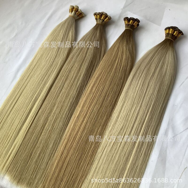 genius weft mechanism imitation hand-woven Qingdao factory braided hair scale protection human hair wholesale can be cut