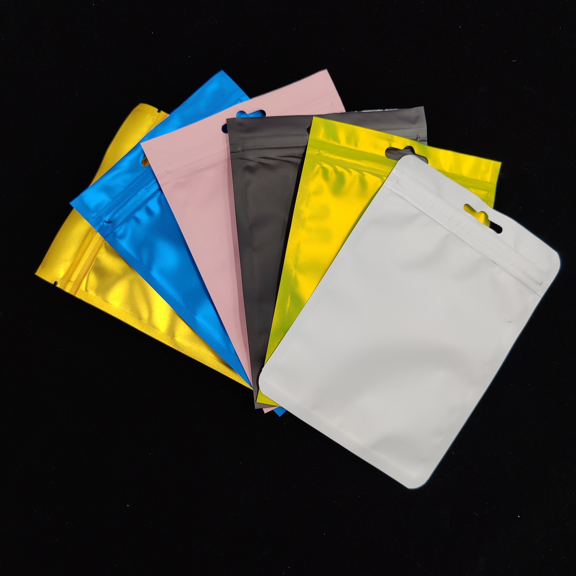 Esmerilado yin y yang ziplock bolsa de papel de aluminio de color bolsa de hueso joyería de alimentos accesorios electrónicos ventana bolsa de embalaje compuesto