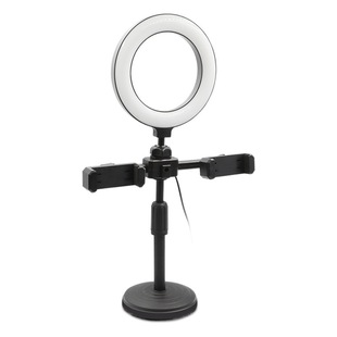 Yfure/Yuer Dual-Position Three-Position Live Broadcast Bracket Beauty Selfie Disc Desktop 6-Inch 16cm Fill Light