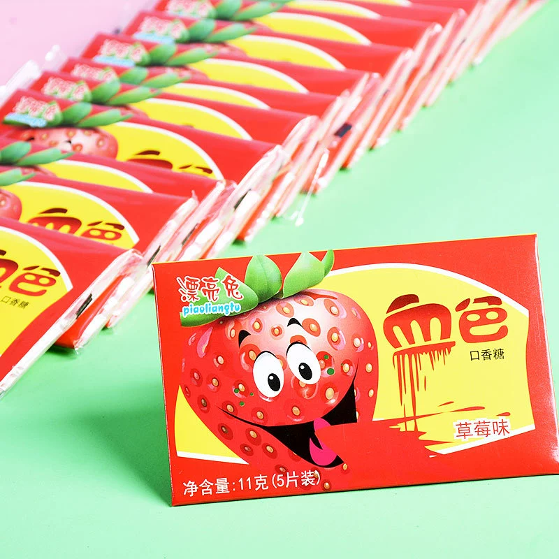 Новогодний набор конфет с надписью 'Blood-Color' Chewy Candy Pack, 5 шт. (11 г), вкусы клубника и арбуз, ностальгальная закуска