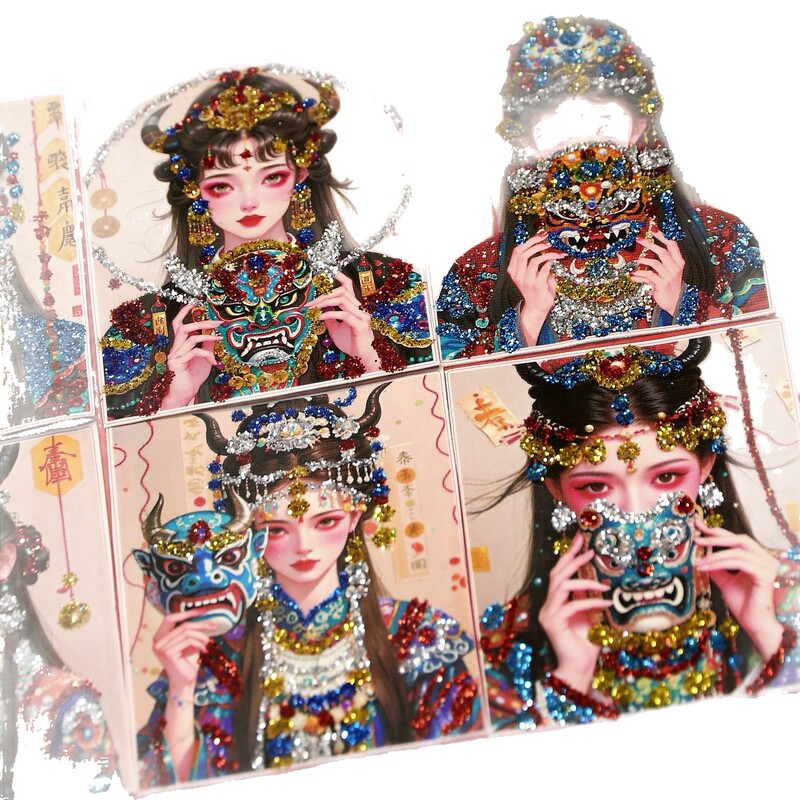 手绘彩金唐卡卡芯画芯金色嘎乌盒扎基拉姆前世今生厂家批发|undefined
