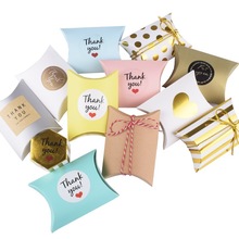 10/20/30pc Candy Box Bag Craft Paper Pillow Shape Wedding