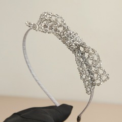 Korean Dongdaemun High-End Craftsmanship Pure Handmade Crystal Butterfly Bow Hairband Sweet Styling Hair Accessory Trendy