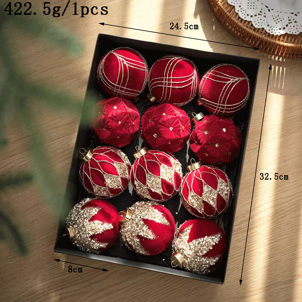 Bola de Navidad de flojo, bola de forma especial, colgante de árbol de Navidad, bola de bobina, bola de lana, decoración de Navidad, paquete de caja