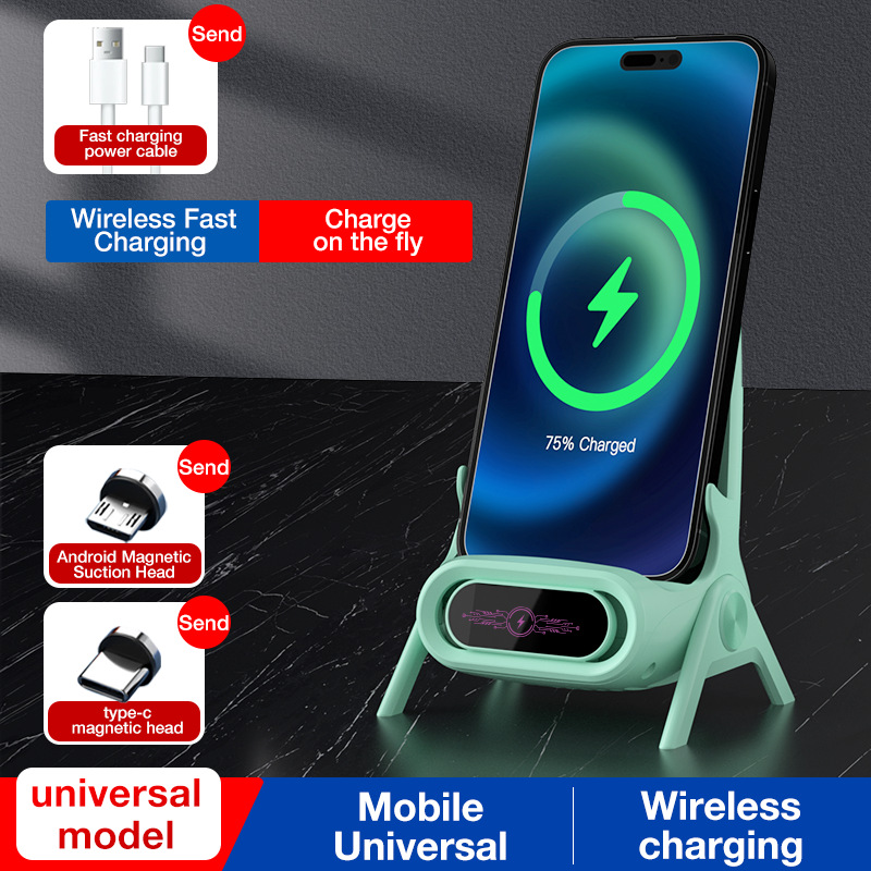  Soporte de Carga Inalámbrica Magnético con Sensor Inteligente, Base para Teléfono y Escritorio.