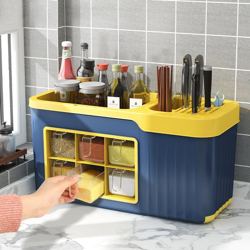 调料盒组合套装家用台面调味瓶罐收纳盒盐罐多功能一体厨房置物架