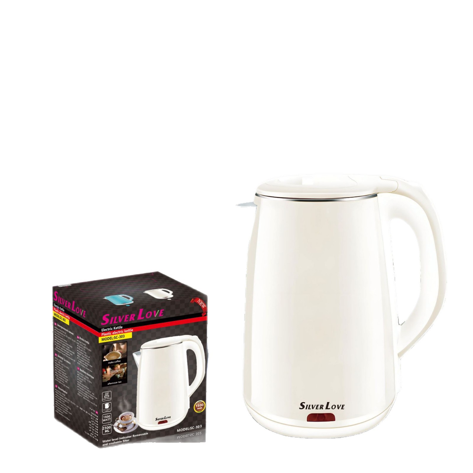 SILVER LOVE hervidor eléctrico de agua 2.3L hervidor de agua de alta capacidad hervidor de plástico de alta potencia image 6