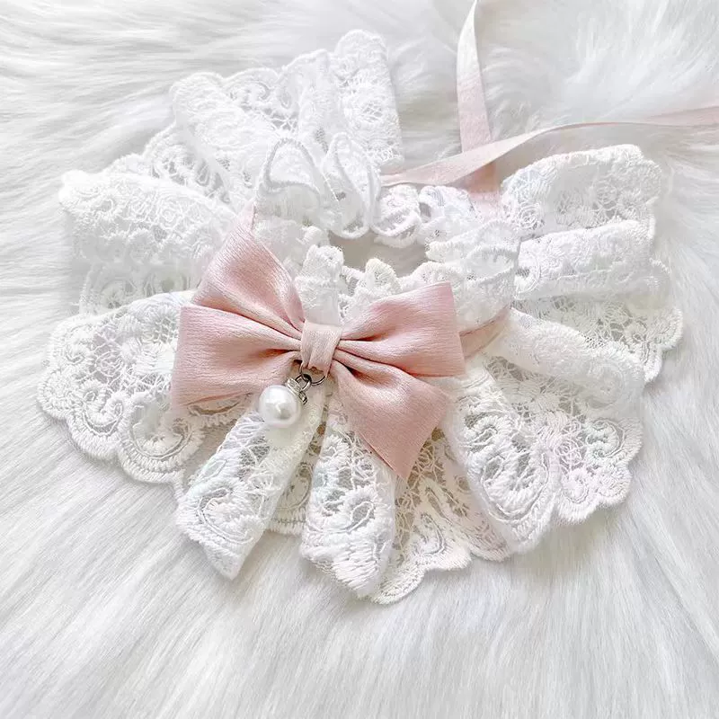 Cute scarf, small bell, choker, bow tie, eating bib, pet, kitten, cat