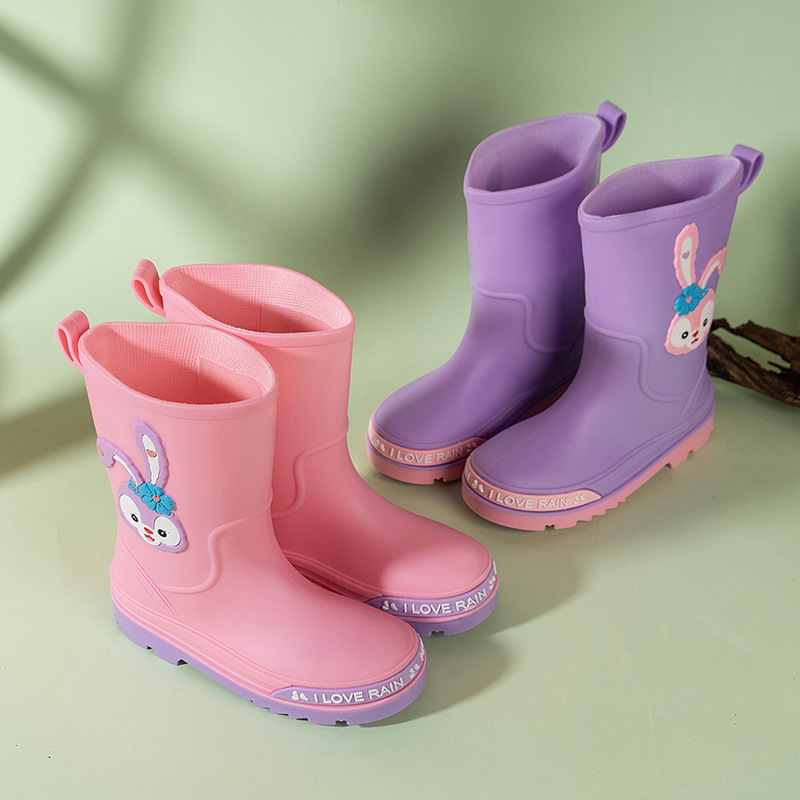 Children's Rain Boots, Boys' Small Rain Boots, Water Shoes, Girls' Waterproof and Non-Slip Kindergarten Baby Boys' New Kidsren's Rain Boots