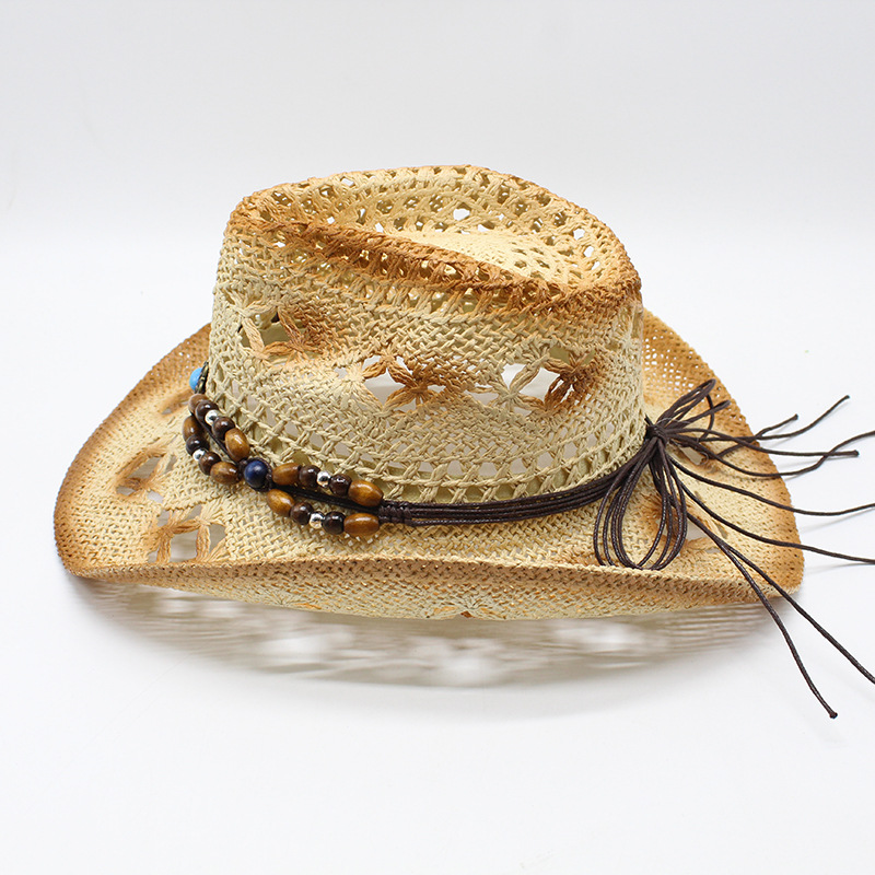 Men's Retro Solid Color Flat Eaves Straw Hat display picture 1