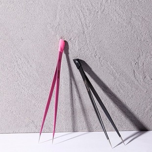 Manicure Tools Multifunctional Dual-Purpose Clip Sticker Embossing Stick Tip with Silicone Clip Diamond Sequin False Eyelash Tweezers