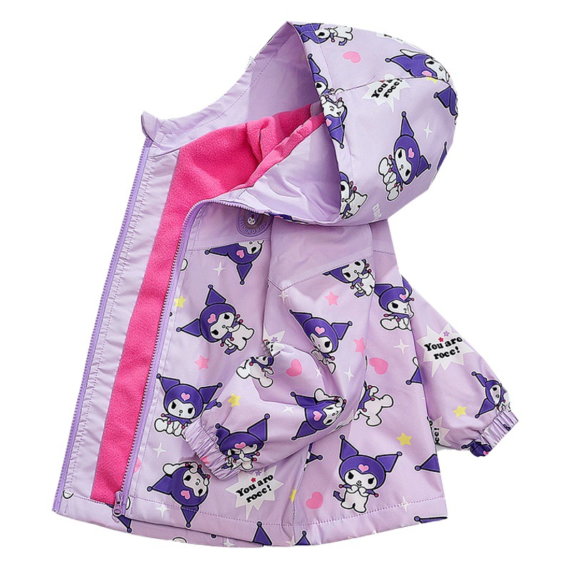 Chaqueta casual de lana para niñas 2025 nuevo conjunto de otoño con luces intermitentes forrada de lana ropa de moda para niños de primavera y otoño.