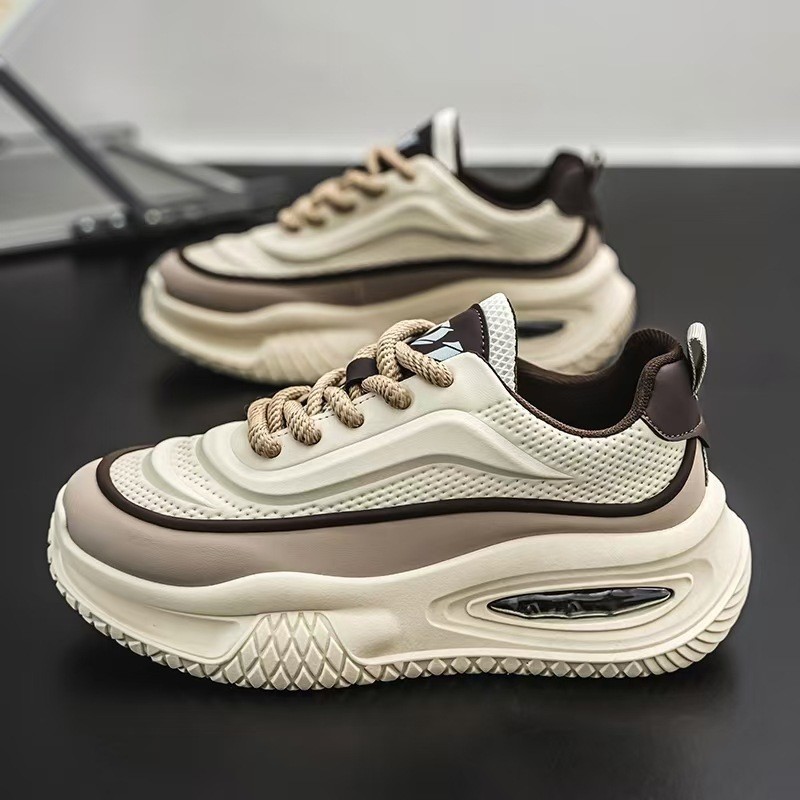 Spring Thick-Soled Leather Platform Dad Sneakers Versatile Color-Block Student Casual Shoes Versatile Men's Shoes_vogvips.com