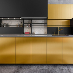 Thickened PET metal electroplating brushed gold and silver stickers self-adhesive cabinet elevator refrigerator decoration renovation film wholesale