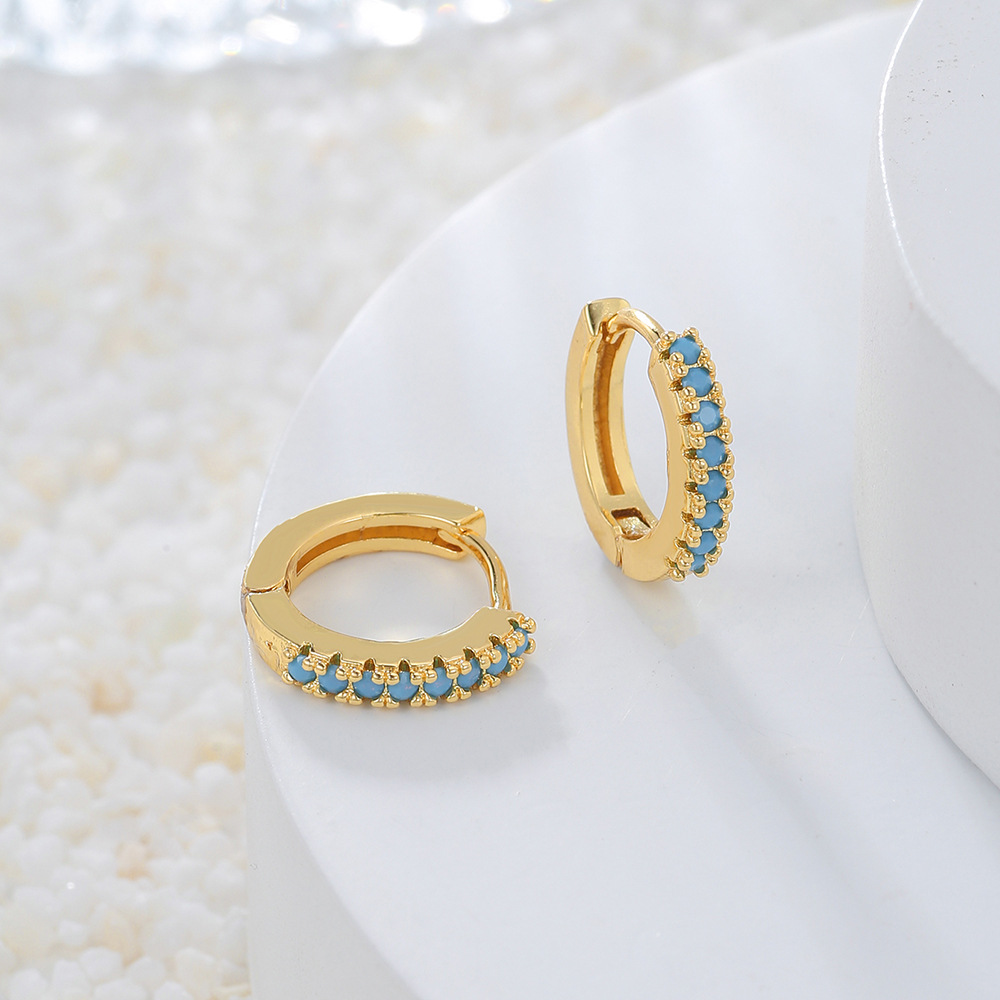 Fashion Geometric Copper Plating Zircon Earrings 1 Pair