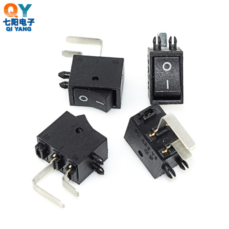 机顶盒开关 KCD11船型开关长针弯脚 侧面横定位开关 PCB板安装