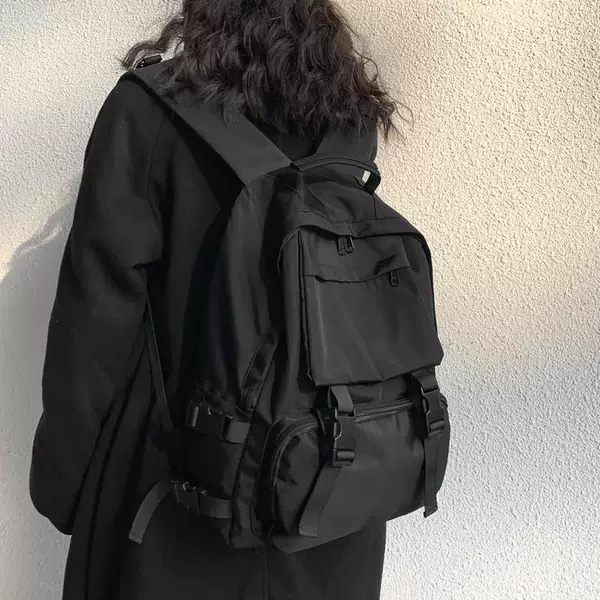 New High-end Sense Schoolbag Women's Senior high school Campus Large Capacity Backpack Tooling Style Backpack Men's Cross-border Ins Bag