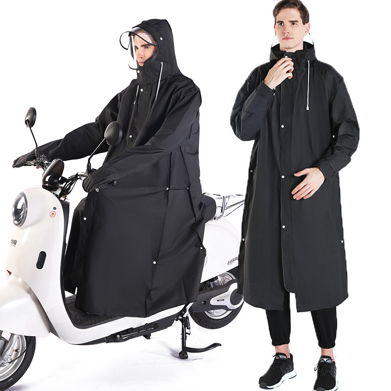 Zipper Cycling Eva Adult Hemmed Raincoat for Men and Women All-In-One Fashion Mountaineering Export Transparent Thickeneded Self-Propelled