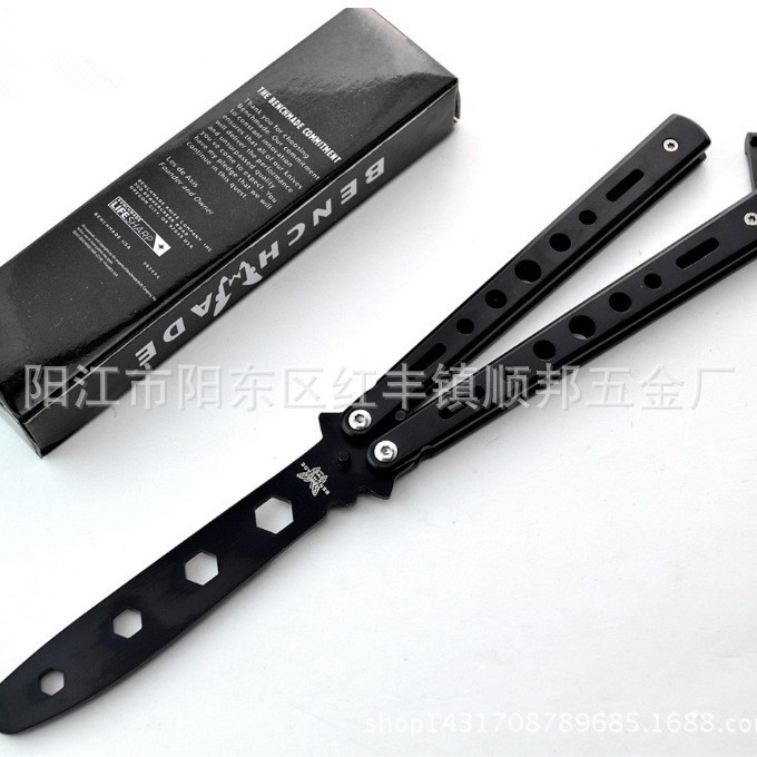 美国蝴蝶刀 训练刀 蝴蝶c-26黑白六角工具甩刀未开刃