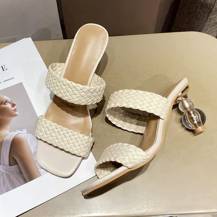 Woven slide, slippers, summer high footwear, Korean style, 2021 collection, wholesale