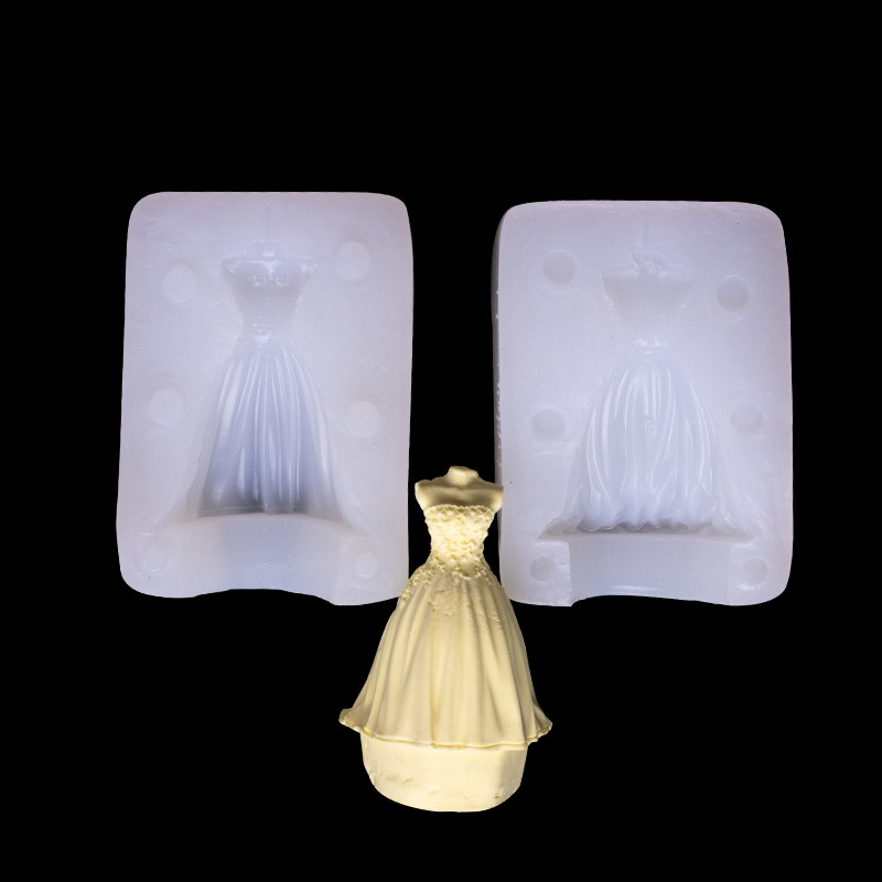 Nupcial princesa pettiskirt fondant cake molde de silicona tubo superior falda ritmo seco herramienta para hornear