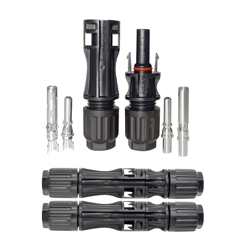 太阳能防水连接器 兼容MC4接头光伏组件接插件公母压线端子对接头