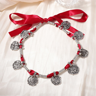 ZA cross-border e-commerce fashion trend insi style strap design beaded to stack sweet and cool long women's necklace