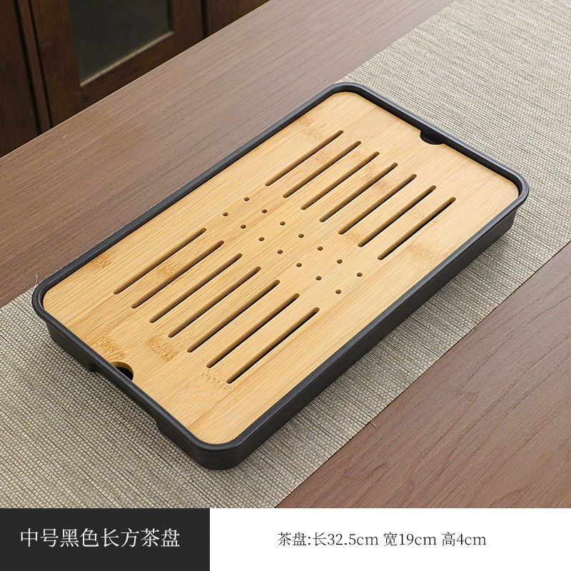 Bamboo Tea Tray — Rectangular & Square Drip Trays, Multi-Size 19–43 cm, Storage & Drainage