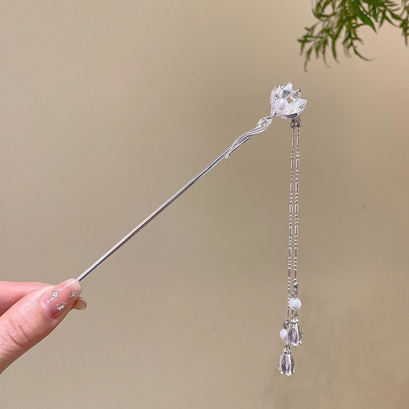 Lámpara Palacio emisor de luz horquilla borla de alto grado de las mujeres de estilo chino horquilla de pelo de estilo nacional updo pelo paso-sacudida chaleco falda