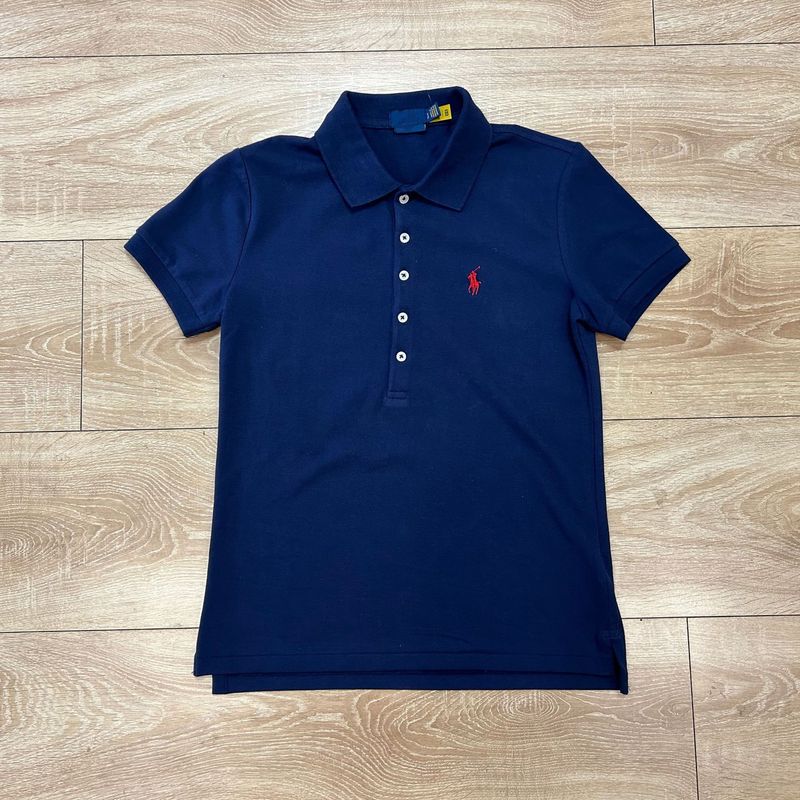 元の外国貿易/RLラフ老銭風戦馬小標刺繍カジュアルシンプルな五粒ボタンpoloシャツ半袖女性|undefined