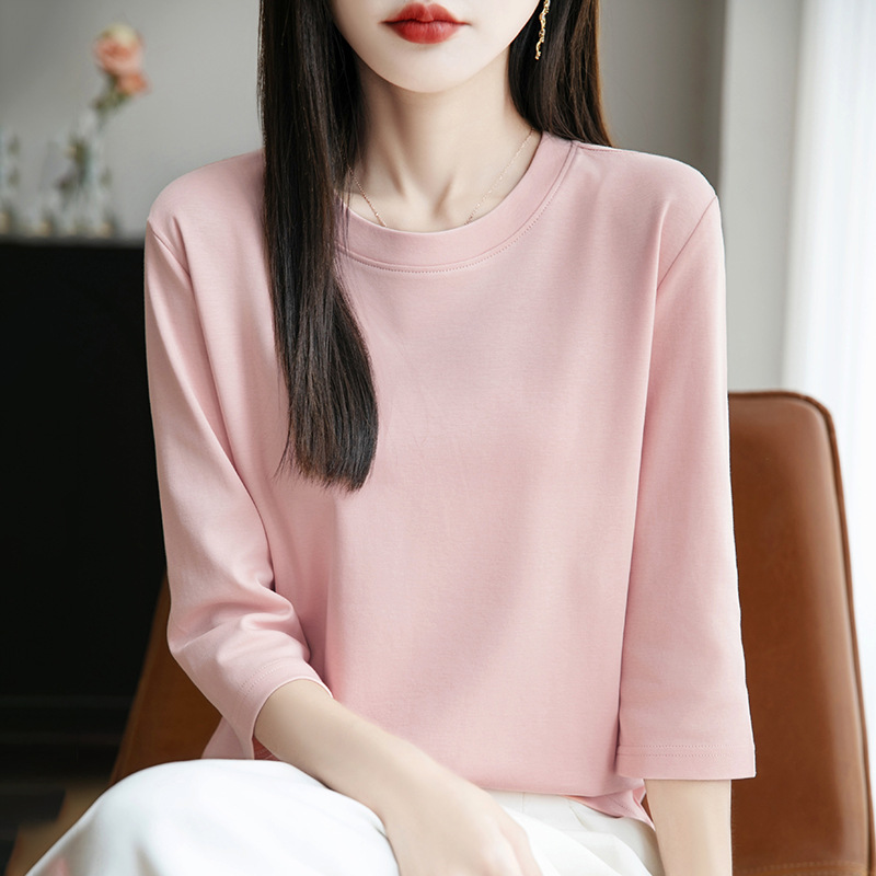 핑크 라운드 넥