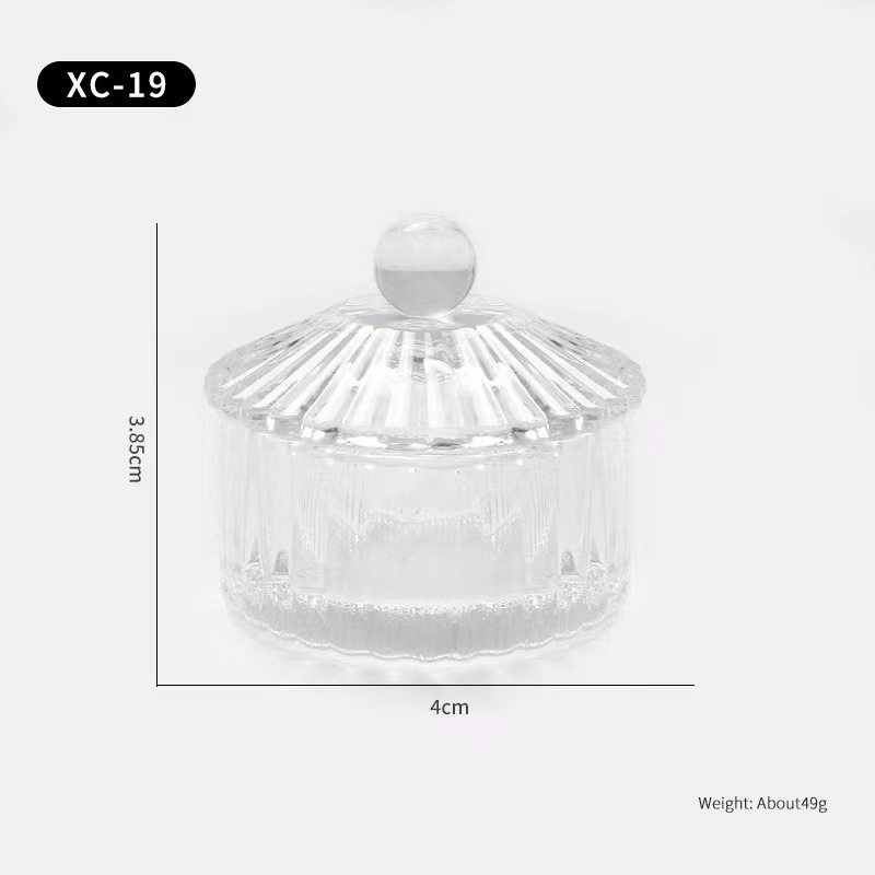 Suministro directo transfronterizo nueva manicura taza de cristal con tapa especial en forma de lavado de uñas Cristal líquido Copa de lavado de uñas Copa para manicura