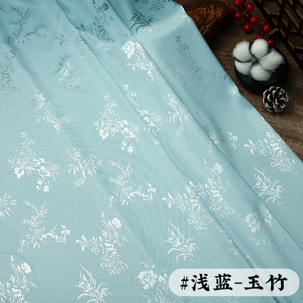 ↤↤↤Light Blue-Plum, Orchid, Bamboo and Chrysanthemum/half meter price Width: 1.2 meters↤↤↤
