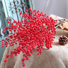 仿真冬青果红色浆果圣诞客厅装饰新年红果子相思豆婚庆插花发财果