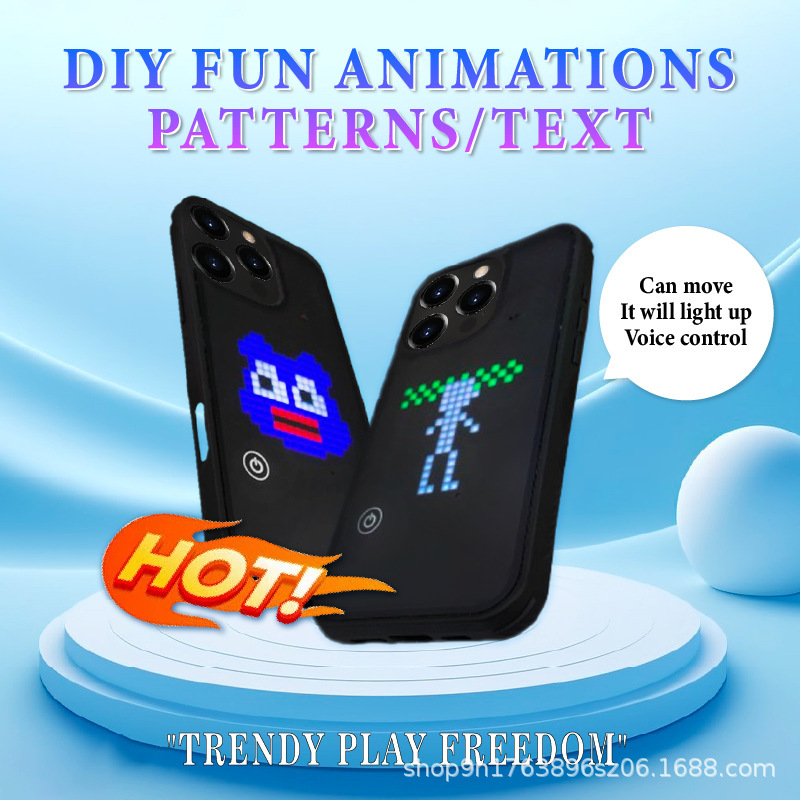 New Product Recommendation: Suitable for Apple Series, DIY Luminous Mobile Phone Case, Smart Ai Bluetooth App Screen Projection