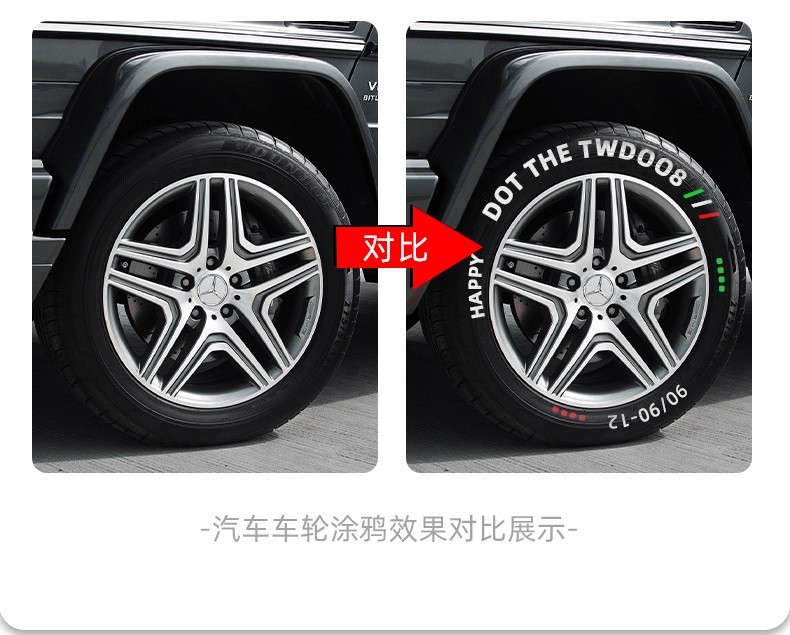 Car Tire Pen Is Not Easy to Fade, Graffiti Depicts Tire Decoration, Modified Paint Pen, Automobile and Motorcycle Tire Graffiti Pen