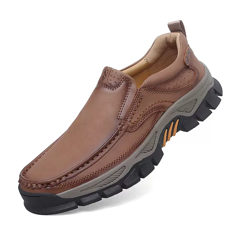 独立站亚马逊跨境爆款皮鞋男款真皮大码男士户外鞋休闲皮鞋登山鞋
