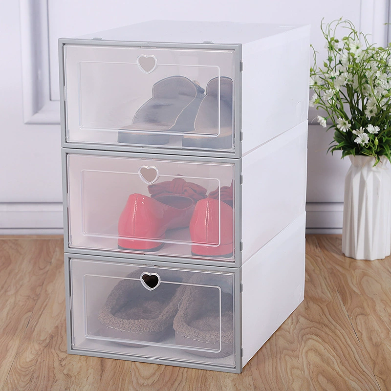 Transparent Plastic Shoe Box Drawer, 31×21.5×12.5 cm, stackable dust- and moisture-proof