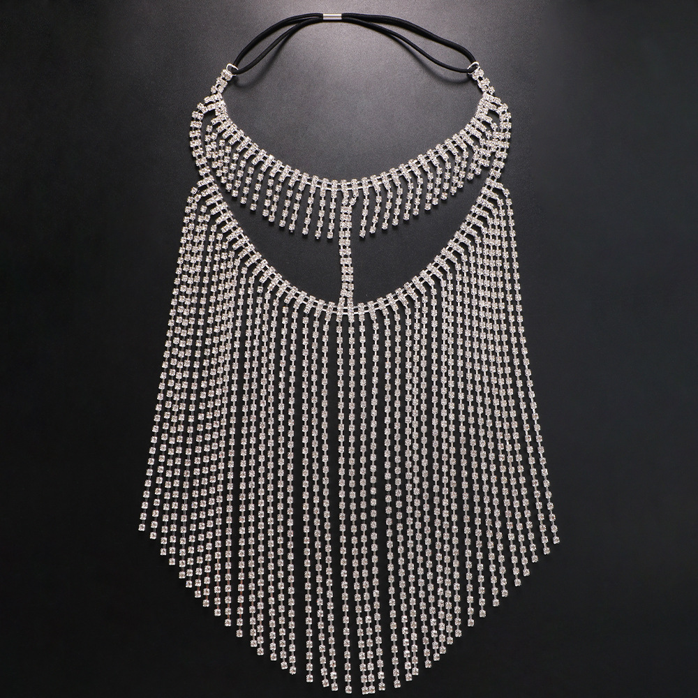 AliExpress Venta caliente rhinestone máscara femenina europea y americana sexy exagerada borla multi-capa máscara accesorios de lujo máscara