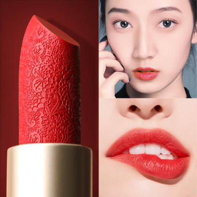 fashion rule Carved Chinese style Lipstick Autumn and winter moist velvet Fade Domestics makeup Lipstick Beauty
