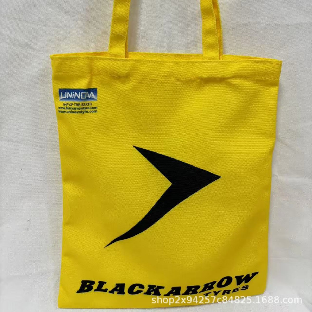 黄色纯棉无底无侧手提袋  棉布袋手提购物袋数码印热转印logo