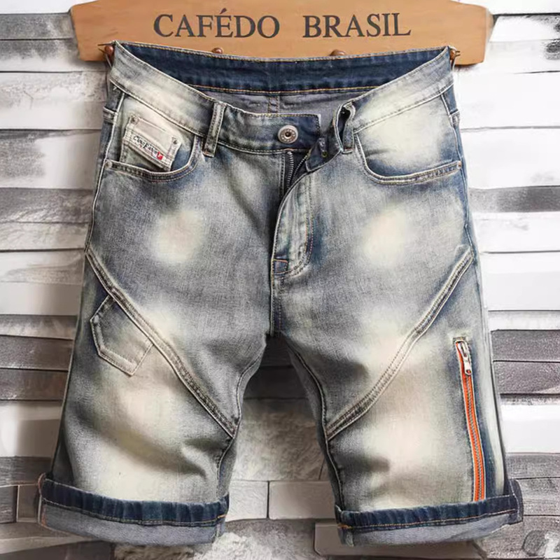 high quality Hong Kong Tsai Summer New Men's Denim Shorts Trendy Shorts Mid-length Pants Stretch Slim-fit Trendy 2024 Trendy Korean Style high quality Hong Kong Tsai Summer New Men's Denim Shorts Trendy Shorts Mid-length Pants Stretch Slim-fit Trendy 2024 Trendy Korean Style