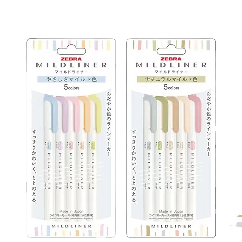 Двусторонние фломастеры Zebra Mildliner, пастельная новая цветовая серия, двойной наконечник 0,5/2,5 мм