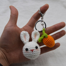 毛线可爱玩胡萝卜兔子创意手工编织钩针钥匙扣挂件