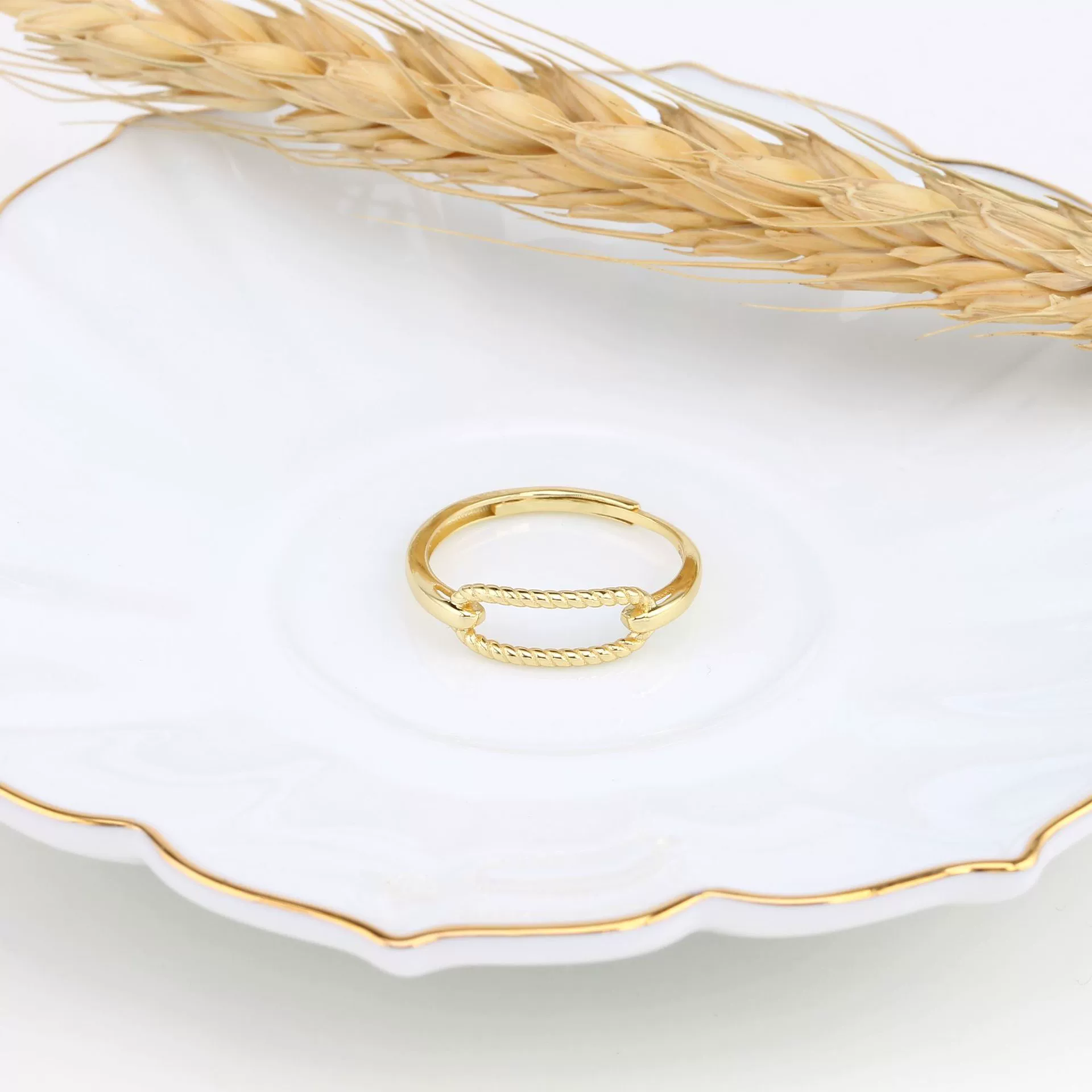 (Cross-border trading), square one size sophisticated fashionable ring with pigtail, silver 925 sample